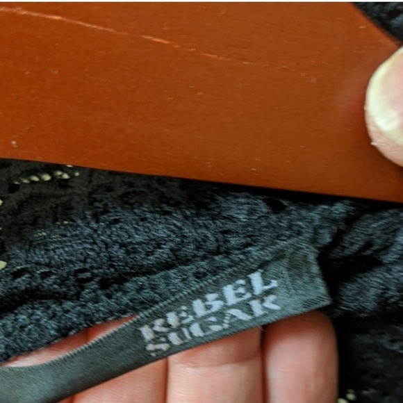 Unique Black Lace Ruffle Top - Picture 2 of 2